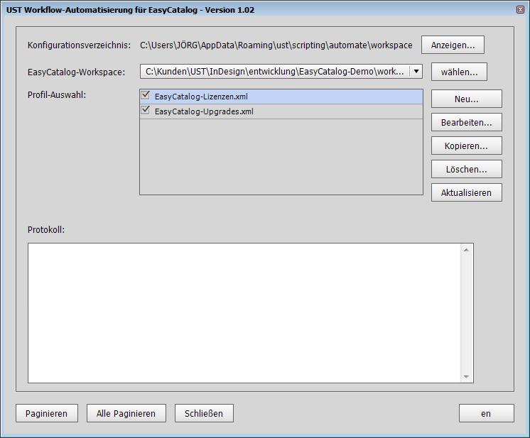 Workflow-Automatisierung "AutomatePagination" für EasyCatalog