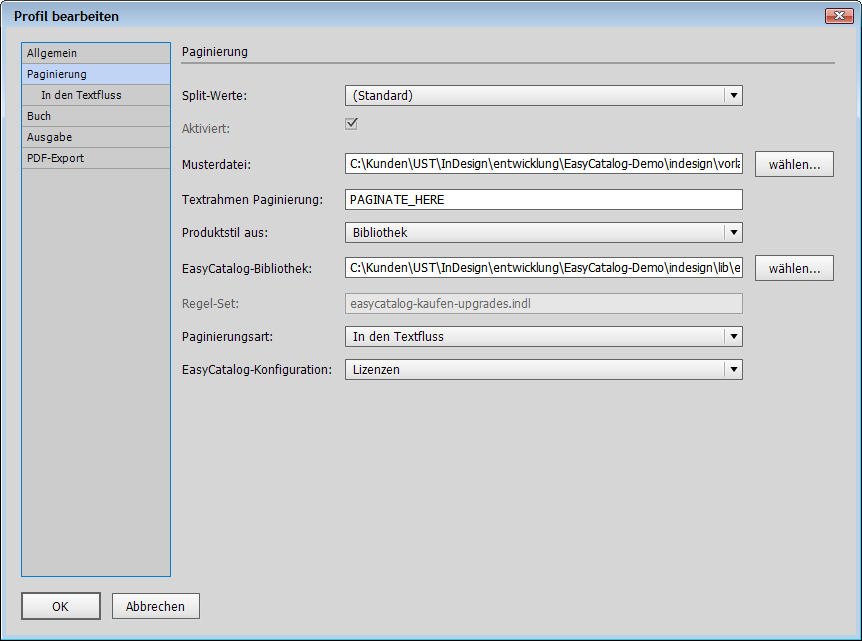 Workflow-Automatisierung "AutomatePagination" für EasyCatalog